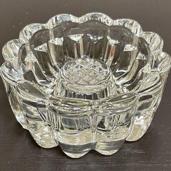 Vintage Princess House Clear Ribbed Round Crystal 3-Way Candle Holder Set - Picture 8 of 16